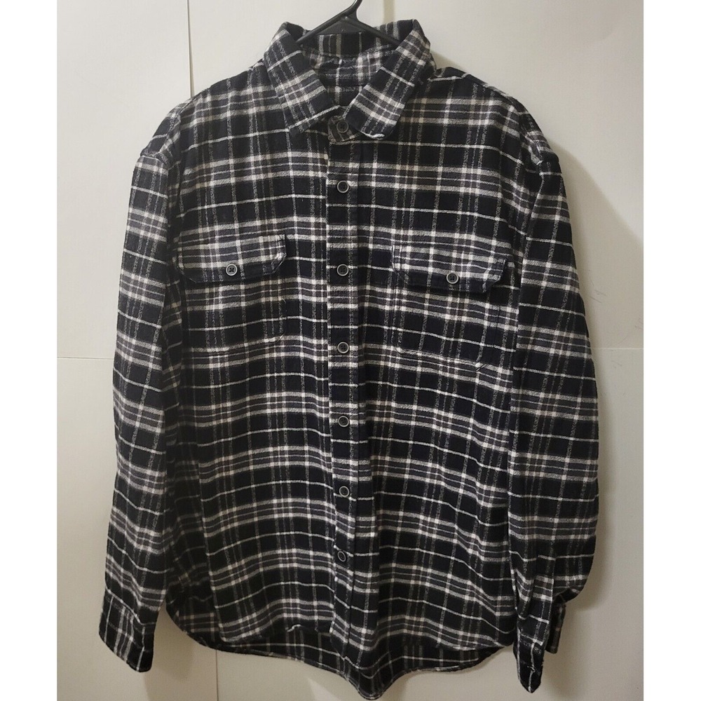 Vtg.Jachs Flannel Men's Shirt Plaid Black/Brown/beige Size XL‎